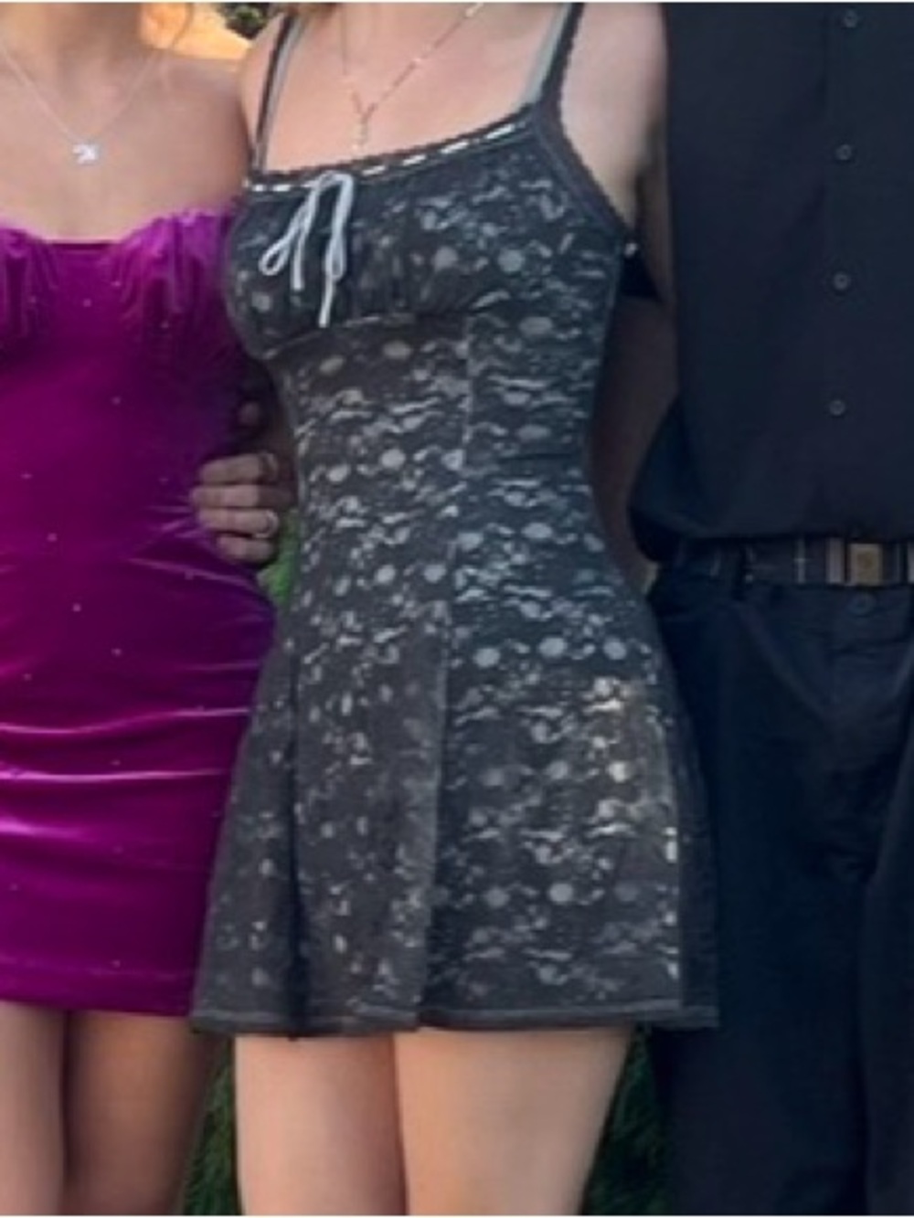 Women's Black Lace Fit-and-Flare Dress